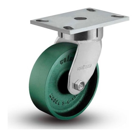 Colson 6 Series Swivel Plate Caster - Cast Iron 6" Dia. 1500 Lb. Cap. 6.06289.139